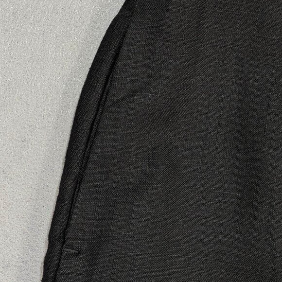 Jillian Jones Crop Pants Womens 12 Black 100% Linen Resort Coastal Tropical Chic - Picture 4 of 11